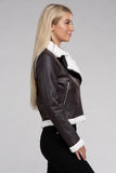 Plush Teddy Trimmed PU Jacket