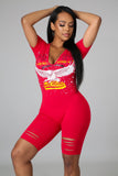 Shoot Your Shot Romper - Red